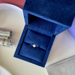 Anillo de compromiso de 6 puntas con diamantes redondos en oro blanco - Photo 8
