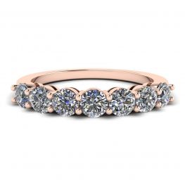 Anillo de diamantes Eternal Seven Stone en oro rosa de 18 quilates