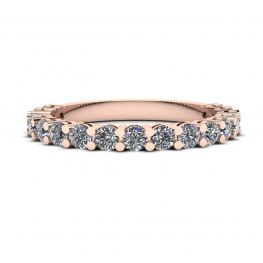Anillo de 17 diamantes en oro rosa de 18 quilates