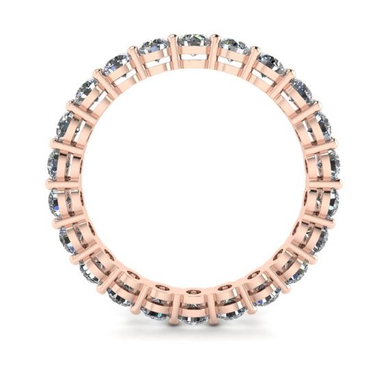 Anillo de eternidad clásico de diamantes de 3 mm en oro rosa, More Image 0