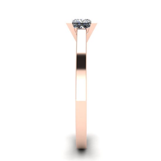 Anillo de diamantes de talla princesa en oro rosa de 18 quilates, More Image 1