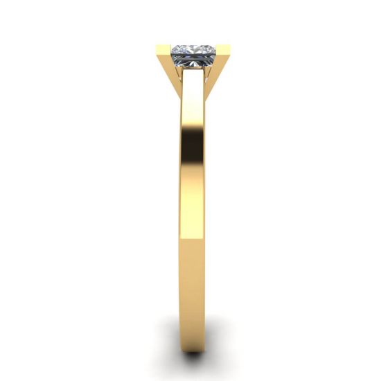 Anillo de diamantes talla princesa en oro amarillo de 18 quilates,  Ampliar imagen 3