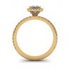 Anillo de compromiso con halo flotante de diamantes de talla princesa en oro amarillo, Image 2