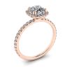 Anillo de compromiso con halo de diamantes de talla cojín en oro rosado, Image 4