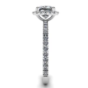 Anillo de compromiso con halo de diamantes de talla cojín - Photo 2