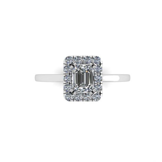 Anillo de compromiso con halo de diamantes ovalados, Image 1