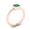 Elegante anillo de esmeralda cuadrada en oro rosa de 18 quilates, Image 4