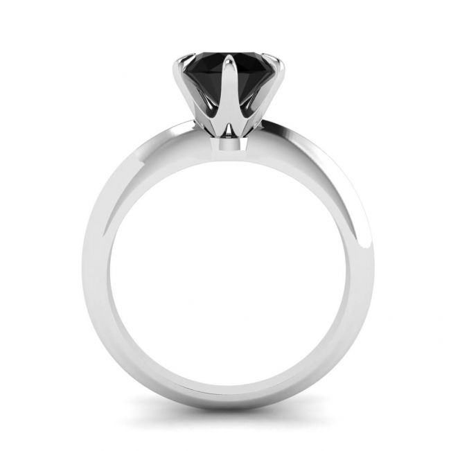 Anillo de compromiso con diamante negro de 1 quilate - Photo 1