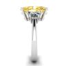 Anillo Diamante Amarillo Ovalado con Media Luna Lateral Diamantes Blancos Oro Blanco, Image 3