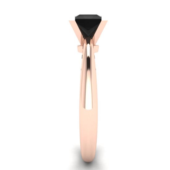 Anillo cuadrado de diamantes negros en oro rosa,  Ampliar imagen 3