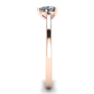 Anillo Plano Simple con Diamante Corazón en Oro Rosa - Photo 2