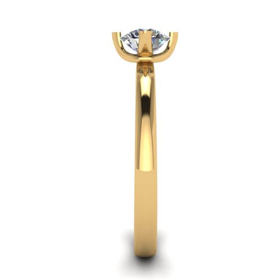 Anillo de diamantes redondos estilo punta invertida en oro amarillo,  Ampliar imagen 3