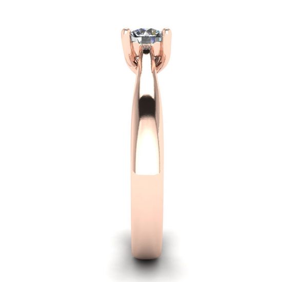Anillo de Puntas Cruzadas con Diamante Redondo Oro Rosa 18K,  Ampliar imagen 3