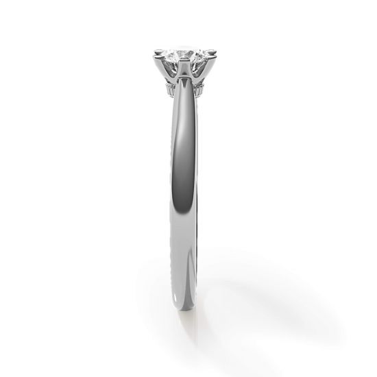 Anillo de compromiso de 6 puntas con diamantes de corona, More Image 1