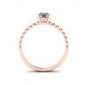 Solitario de diamantes redondos en anillo con cuentas en oro rosado, Image 2