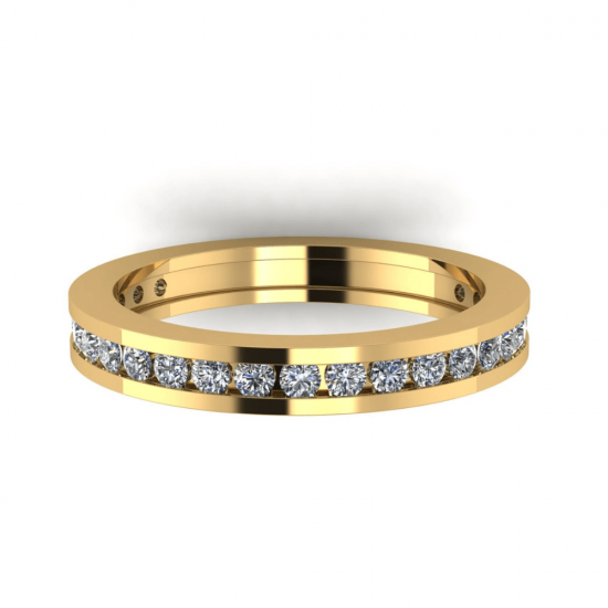 Anillo de eternidad con diamantes en montura de canal en oro amarillo, Image 1