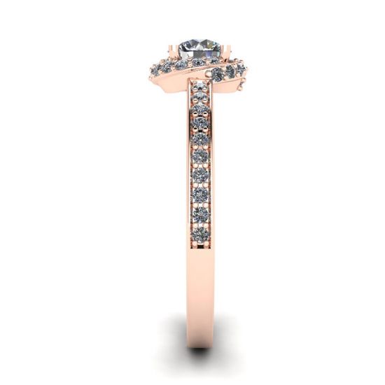 Anillo de oro rosa con diamantes, More Image 1