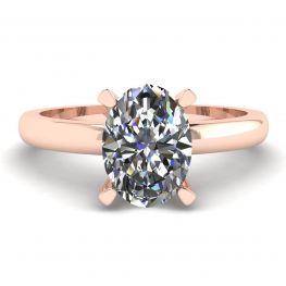 Anillo de diamantes ovalados en oro rosa