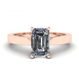Anillo Rectangular de Diamantes en Oro Rosa Anillo Rectangular de Diamantes en Oro Rosa