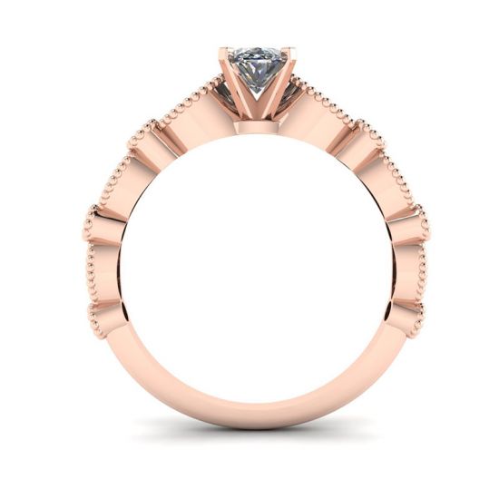 Anillo Estilo Romántico con Diamantes Ovalados en Oro Rosa,  Ampliar imagen 2