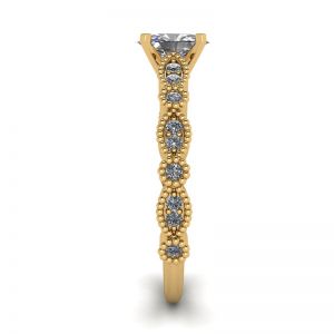 Anillo Estilo Romántico con Diamantes Ovalados en Oro Amarillo - Photo 2