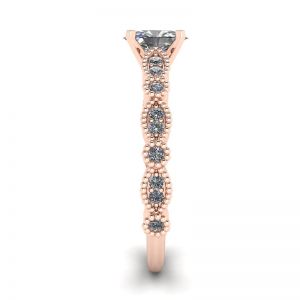 Anillo Estilo Romántico con Diamantes Ovalados en Oro Rosa - Photo 2