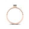 Diamante ovalado en anillo de oro rosado de 18 quilates con cuentas, Image 2