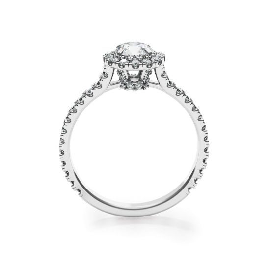 Anillo de diamantes de talla redonda con halo,  Ampliar imagen 2