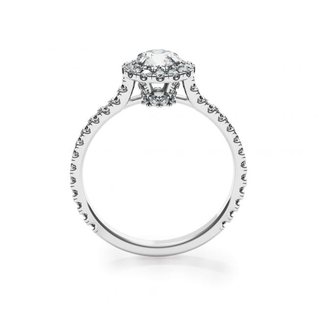 Anillo de diamantes de talla redonda con halo - Photo 1