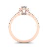 Anillo Halo de diamantes de talla ovalada en oro rosado de 18 quilates, Image 2