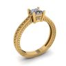 Anillo Estilo Oriental Diamantes Corte Princesa Oro Amarillo 18K, Image 4