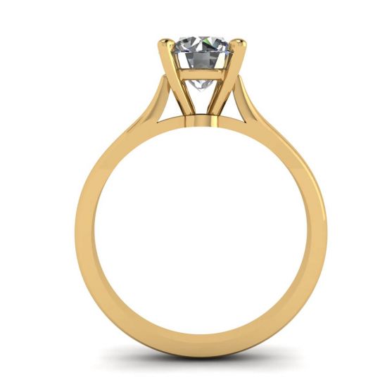 Anillo clásico de diamantes con un diamante en oro amarillo,  Ampliar imagen 2