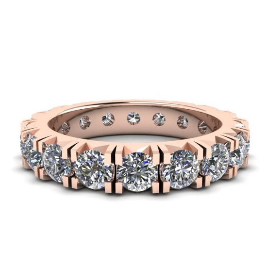Alianza de diamantes de eternidad de 3 quilates en oro rosado de 18 quilates, Image 1