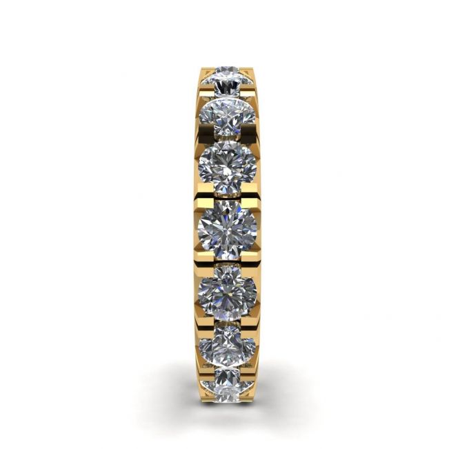Alianza de diamantes de eternidad de 3 quilates en oro amarillo de 18 quilates - Photo 2