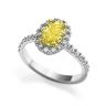 Anillo de diamante amarillo ovalado de 1,13 ct con halo de diamantes, Image 3
