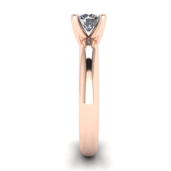 Anillo Solitario Diamante Forma V Oro Rosa, More Image 1