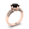 Diamante negro de 6 puntas con anillo pavé de dos colores en oro rosa, Image 4
