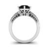 Diamante negro de 6 puntas con anillo pavé de dos colores en oro blanco, Image 2
