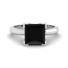 Anillo Diamante Negro Oro Blanco Anillo Diamante Negro Oro Blanco
