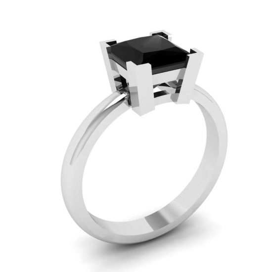 Anillo Diamante Negro Oro Blanco,  Ampliar imagen 4
