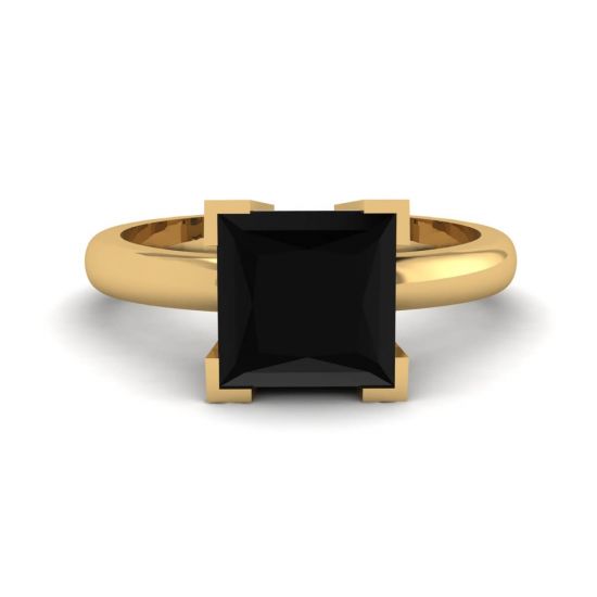 Anillo Diamante Negro Oro Amarillo, Image 1