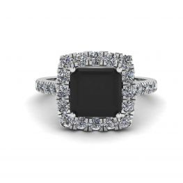 Anillo de diamante negro princesa Anillo de diamante negro princesa