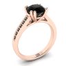 Diamante negro redondo con anillo de oro rosa de 18 quilates con pavé negro, Image 4