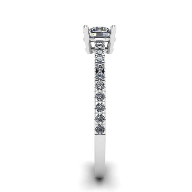 Anillo con pavé lateral de diamantes blancos Oro blanco de 18 quilates - Photo 2