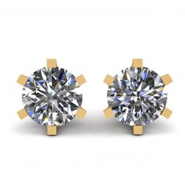 Aretes clásicos de diamantes en oro amarillo de 18 quilates