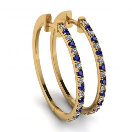 Aretes de zafiro y diamantes en oro amarillo