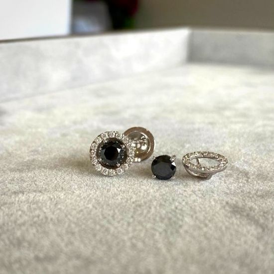 Espárragos de diamante negro de 5 mm con cubiertas de halo desmontables,  Ampliar imagen 5