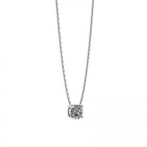 Collar de diamante solitario clásico en cadena delgada - Photo 1