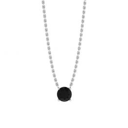 Collar de diamante solitario clásico en cadena delgada