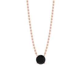 Collar clásico de diamantes solitarios en cadena fina en oro rosa